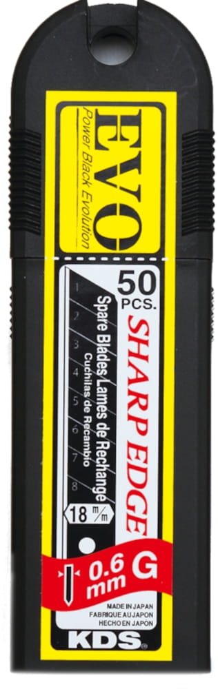 Ostrza Łamane Czarne 18mm KDS GB-50B EVO 0,6mm 50 sztuk