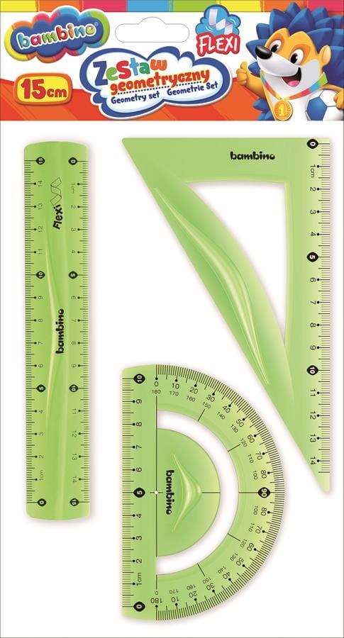 Zestaw Geometryczny Szkolny Bambino 3-elementowy 15 cm Flex
