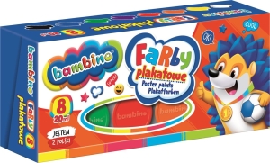 Farby Szkolne Plakatowe Bambino 8 Kolorów 20ml
