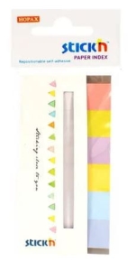 Zakładki ind. papier. 45x15mm, 6 kol.neon. candy, 180 kart.Stickn 21599