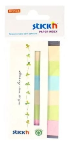 Zakładki ind. papier. 45x15mm, 6 kol.neon. eco, 180 kart. Stickn 21597