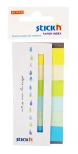 Zakładki ind. papier. 45x15mm, 6 kol.neon. summer 180 kart.Stickn 21596