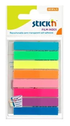 Zakładki indeksuj.samop.mix 8 kol.neon - 8x8x45mm Stickn 21401