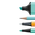 Zestaw Cienkopis STABILO point 88 mini/Flamaster STABILO Pen 68 Mini/zakreślacz BOSS Mini Pastellove 2.0/ołówek Swano Pastel - etui 35 szt 77/5-9-5
