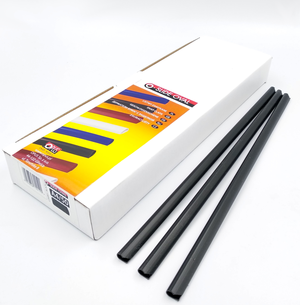 Listwa Wsuwana O-Slide Oval 4mm /50szt/ Czarny