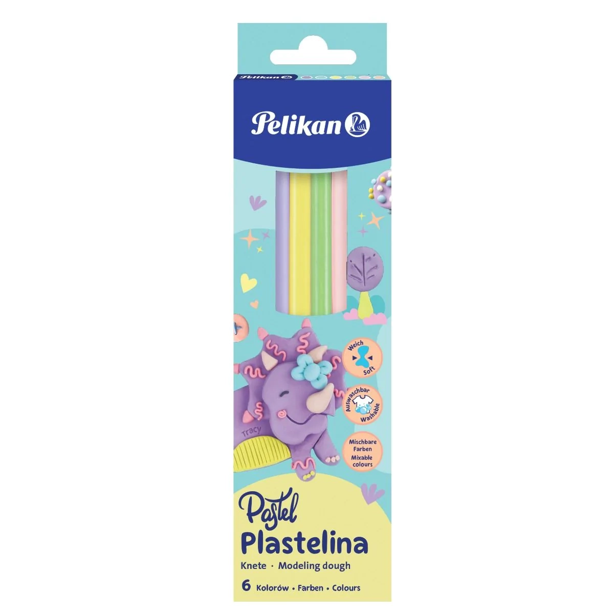 Plastelina 6 kolorów pastelowych Pelikan 0009581752