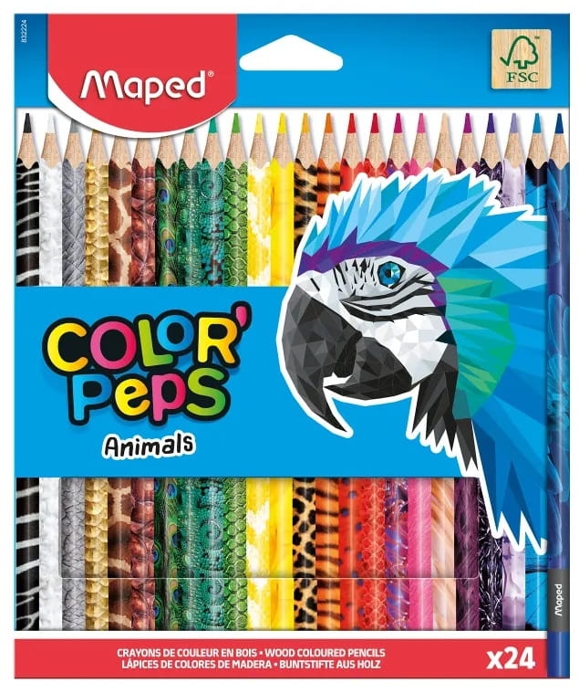 Kredki Colorpeps Animals trójkątne 24 szt Maped 832224