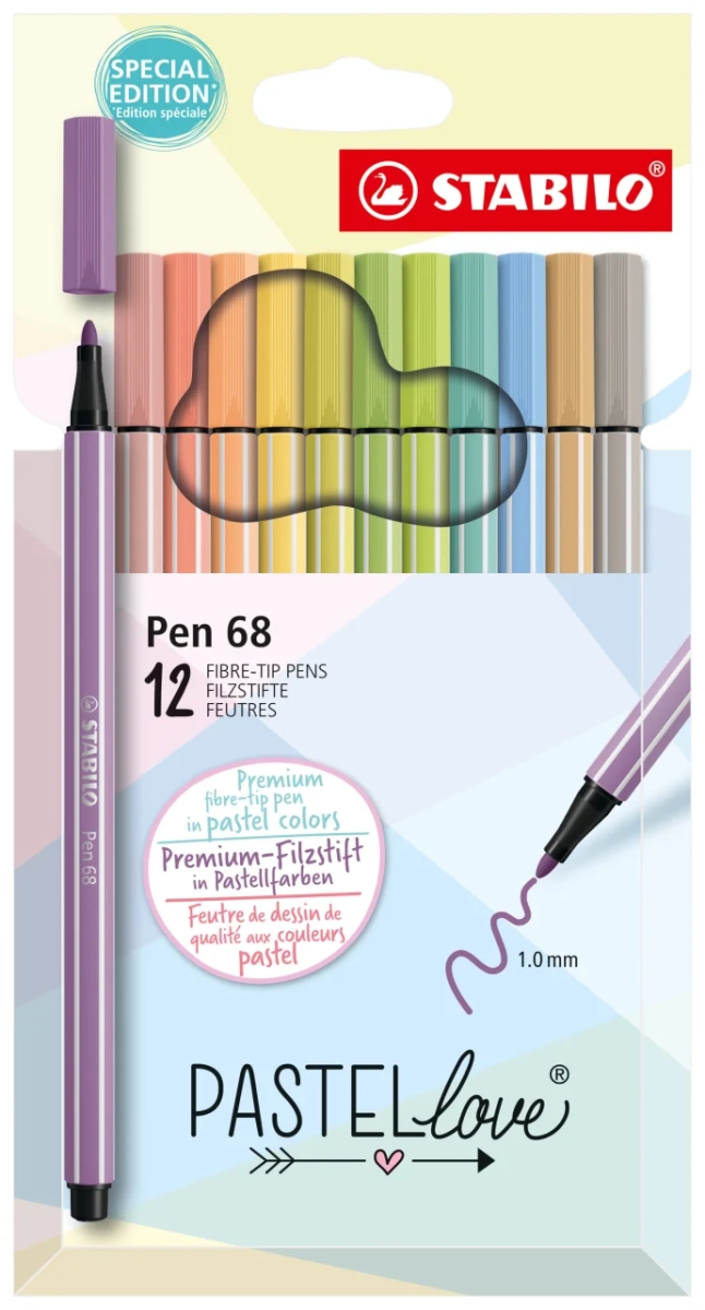 Flamaster STABILO Pen 68 Pastellove etui kartonowe 12 szt 6812-7-7