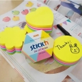 Notes kwiatek, 67x67mm, mix 5 kol. neon+biały, 250kart Stickn 21833