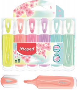 Zakreślacz Fluo Peps pastel mix kolorów 6 sztuk w etui Maped 742558