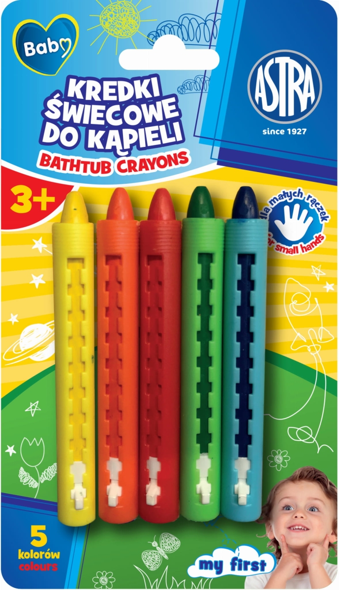 Kredki Świecowe do Kąpieli Astra Baby 5 kolorów 316023004
