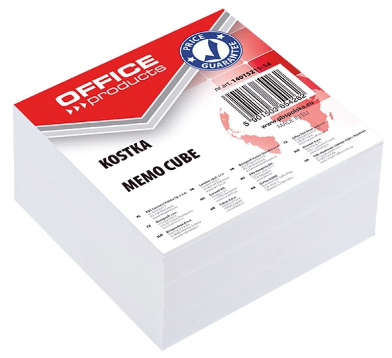 Kostka Luz Biała Office Products 85x85x40mm 14052311-14
