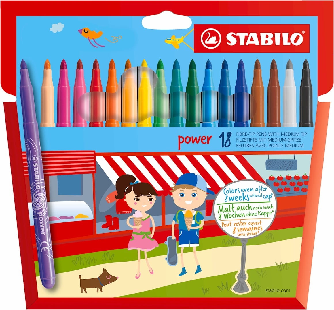 Flamastry Stabilo Power 18 Kolorów 280/18-01