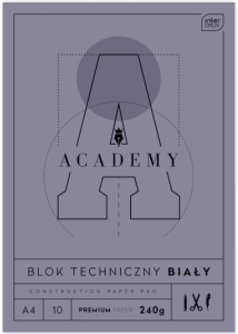 Blok techniczny A4 10 240g ACADEMY Interdruk