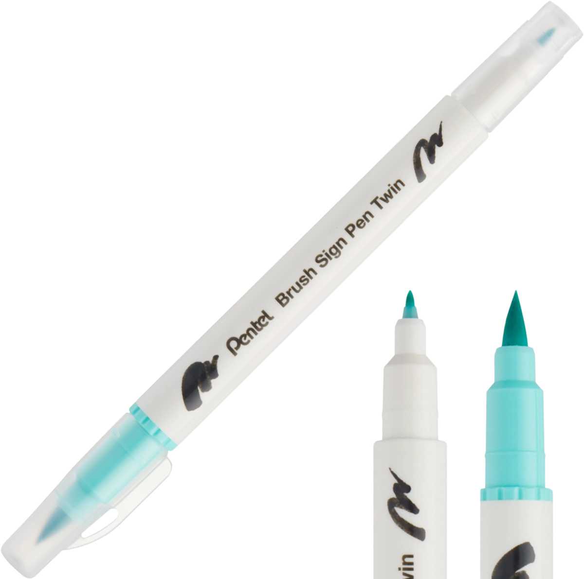 Pisak Brush Pentel Dwustronny Szmaragdowy SESW30C-T134