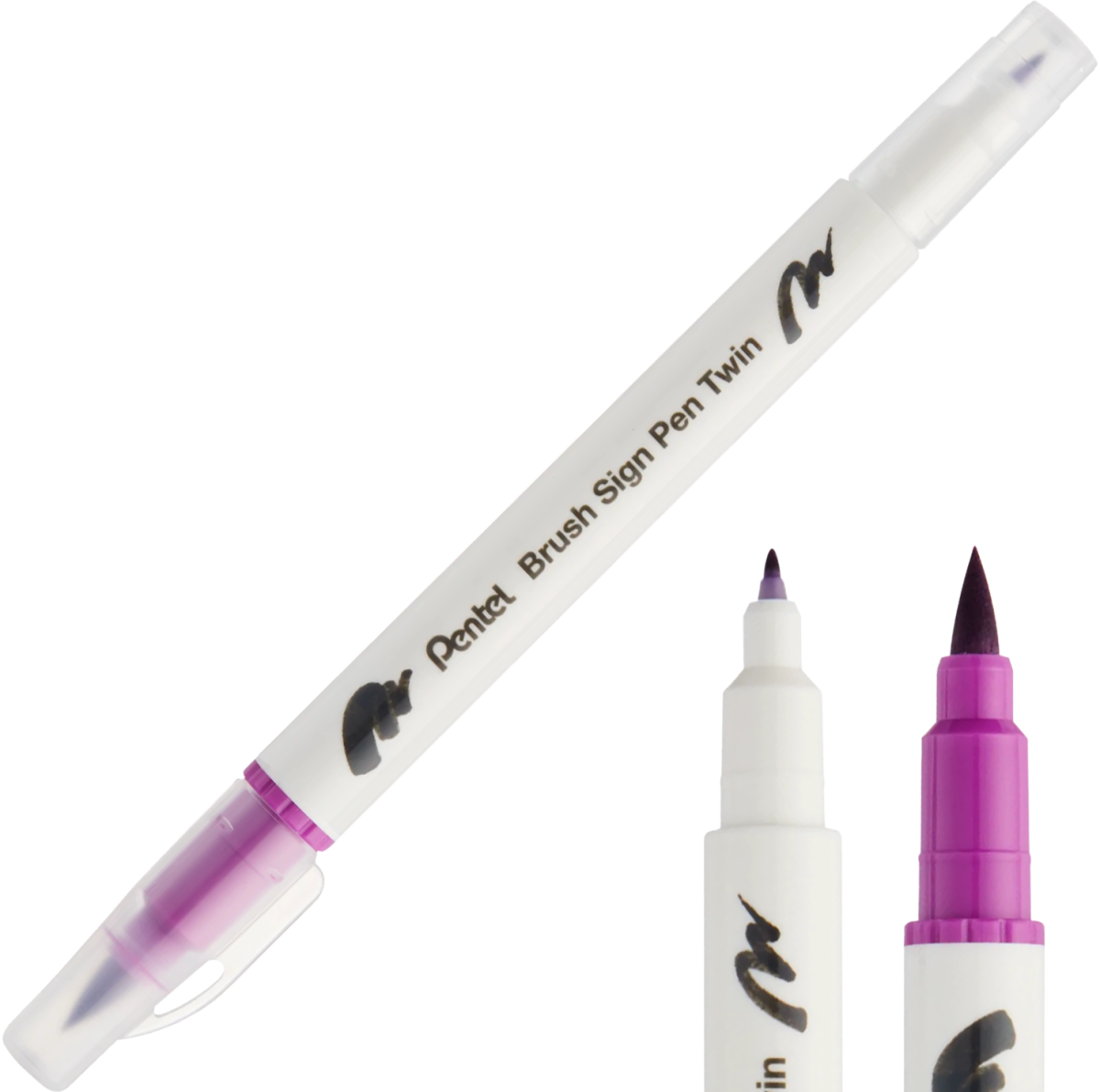 Pisak Brush Pentel Dwustronny Magenta SESW30C-T120