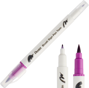 Pisak Brush Pentel Dwustronny Magenta SESW30C-T120