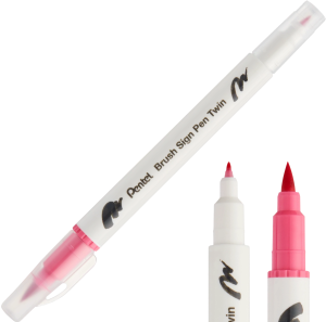 Pisak Brush Pentel Dwustronny Karminowy SESW30C-T119