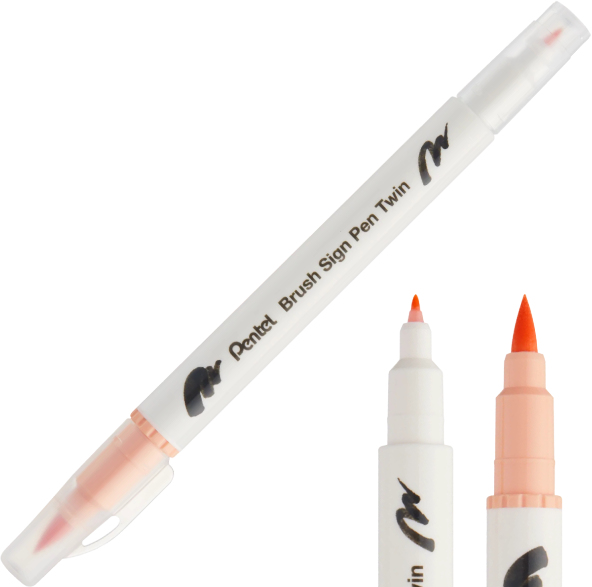 Pisak Brush Pentel Dwustronny Jasno Pomarańczowy SESW30C-T116