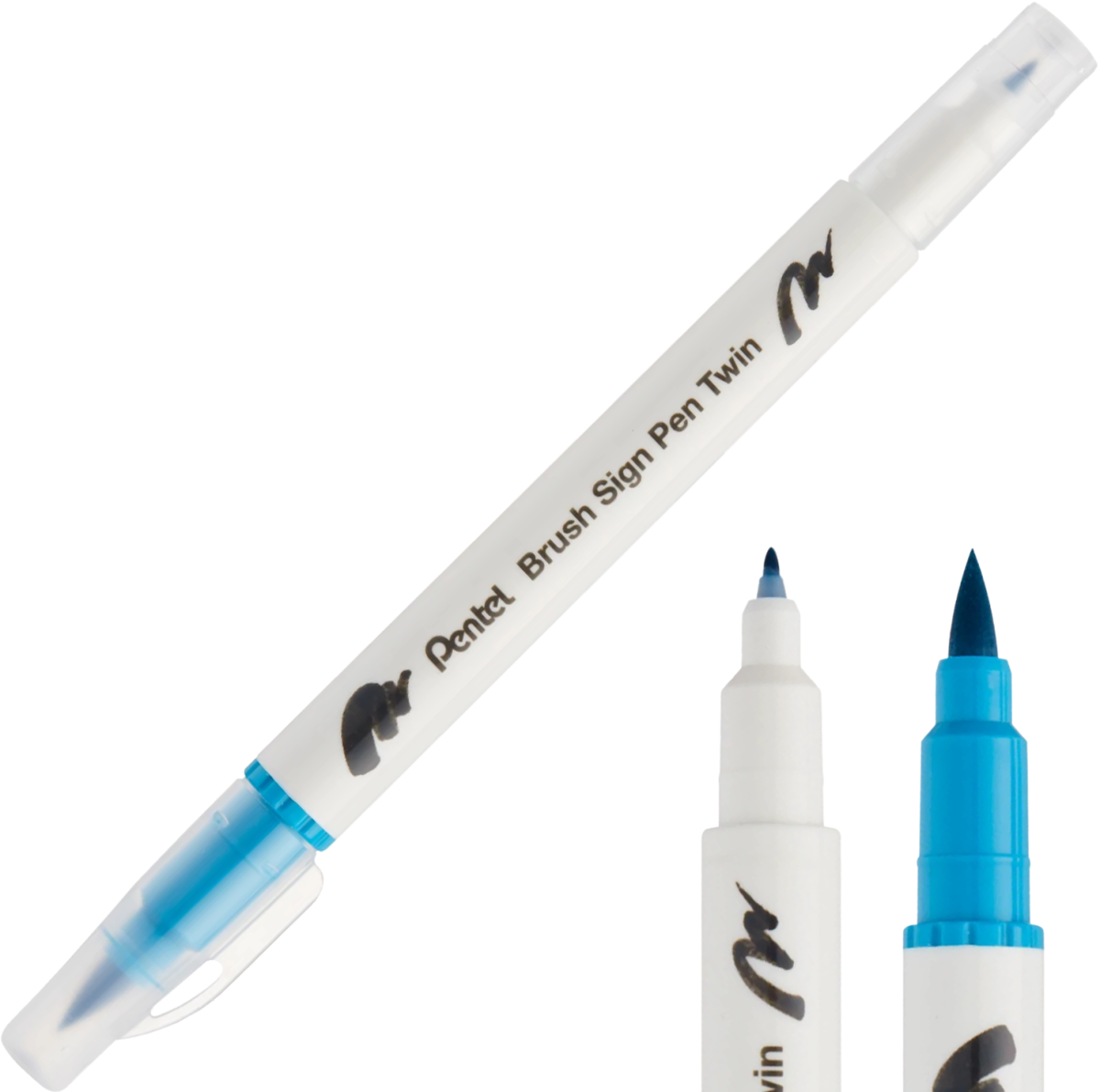 Pisak Brush Pentel Dwustronny Turkusowy SESW30C-T114