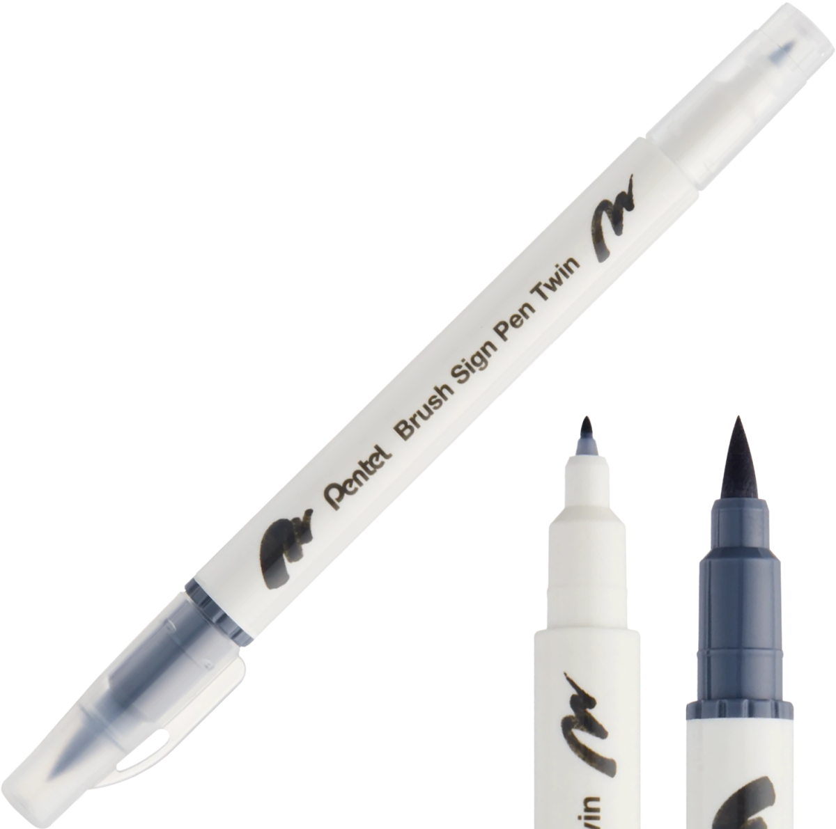 Pisak Brush Pentel Dwustronny Jasno Szary SESW30C-T112