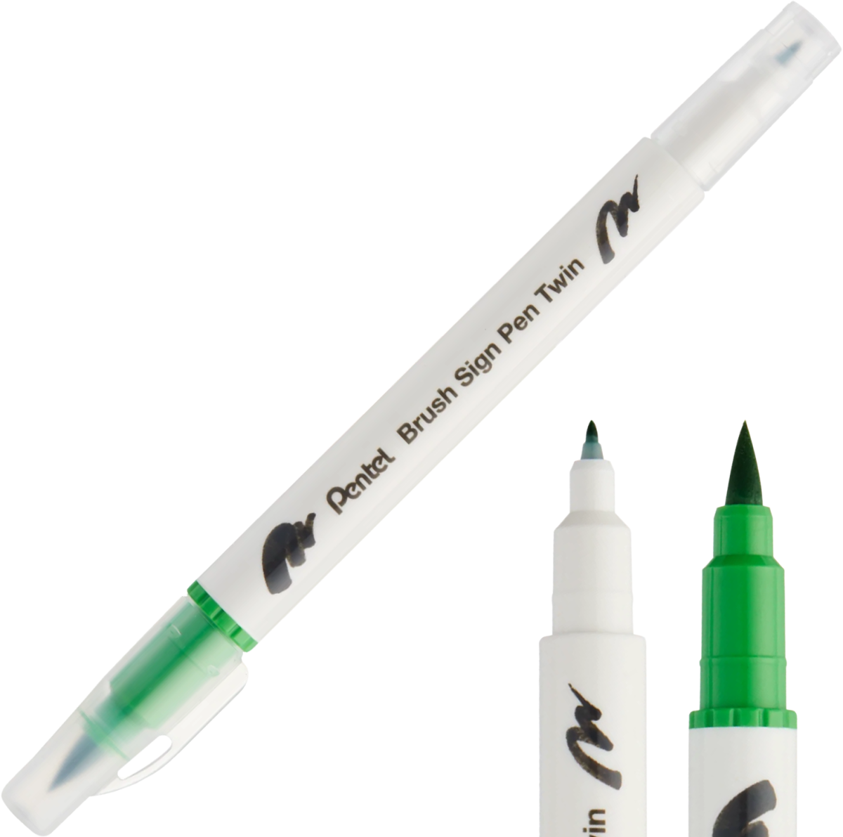 Pisak Brush Pentel Dwustronny Jasno Zielony SESW30C-T111