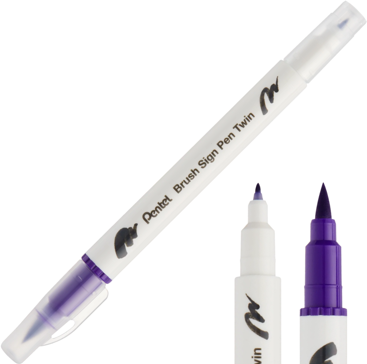 Pisak Brush Pentel Dwustronny Fioletowy SESW30C-T108