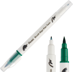 Pisak Brush Pentel Dwustronny Zielony SESW30C-T104