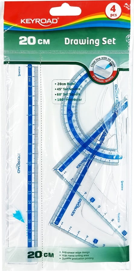 Zestaw Geometryczny Keyroad Plastikowy Transparentny KR971247