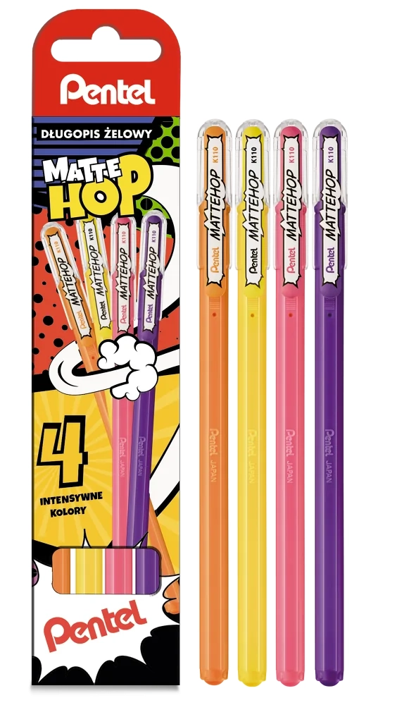 Długopisy Żelowe Pentel Mattehop 1,00 mm 4 Kolory