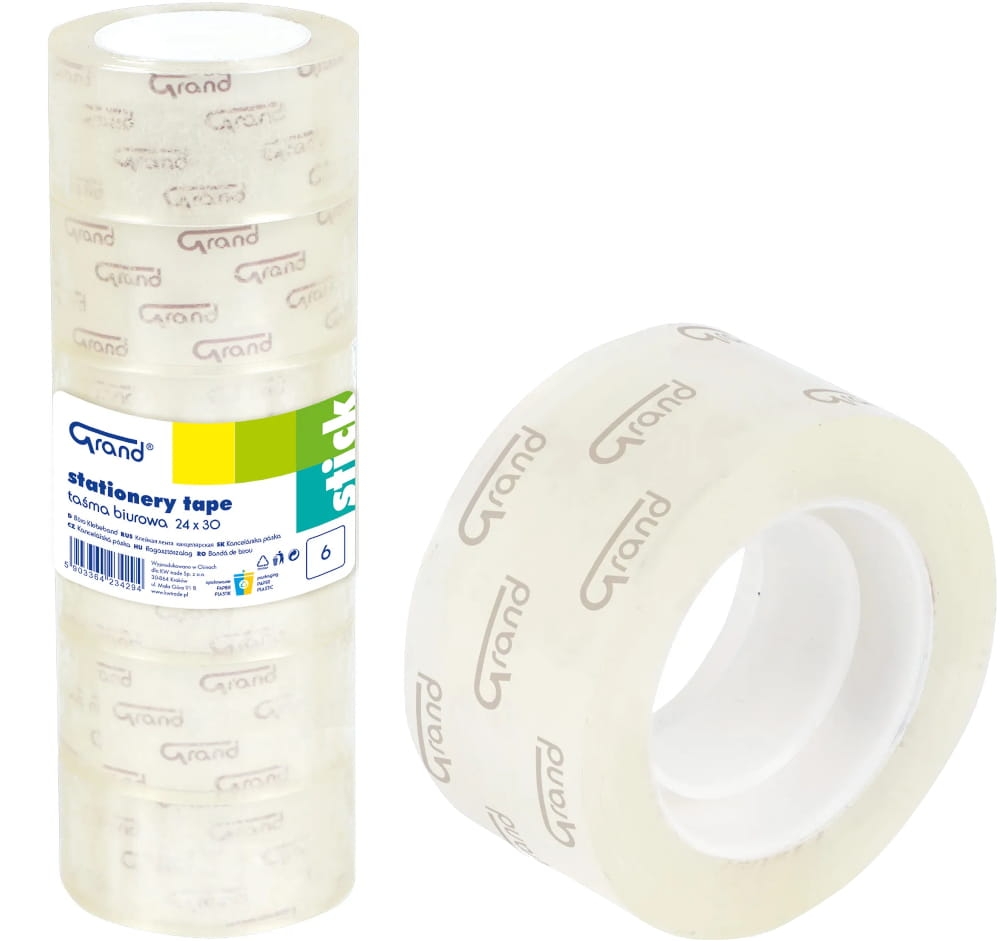 Taśma Klejąca 24mm/30m KOMPLET 6 sztuk