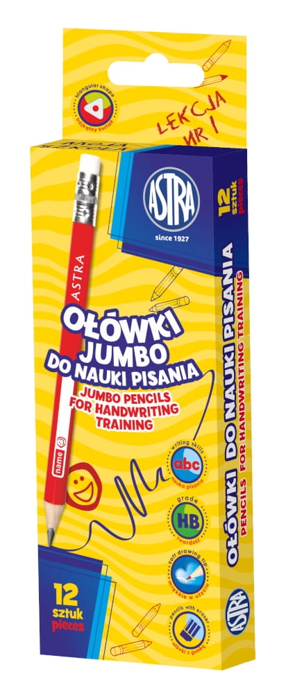 Ołówek Do Nauki Pisania Astra 206119004 KOMPLET 12x