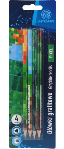 Ołówki Grafitowe Trójkątne HB Astrapen -Pixel One 4 sztuki 20602301 Astra