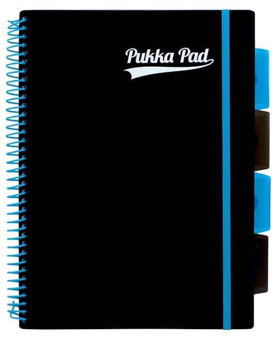 Kołonotatnik Pukka Project Book PP Neon Black B5 Kratka Niebieski 3086S-PPN
