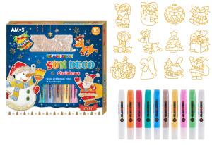 Farby witrażowe AMOS SD10P10-CH - 10 kolorów + witraże Christmas 170-2368