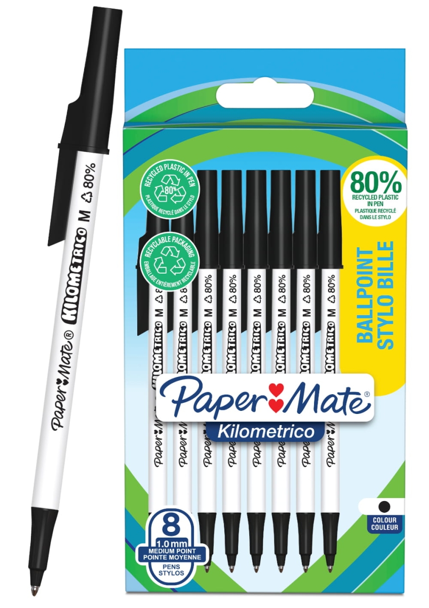 Długopis Paper-Mate Kilometrico Czarny 8szt 2187678
