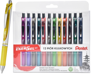 Zestaw Piór Kulkowych Pentel Energel 12 Szt. BL77-ST12PL