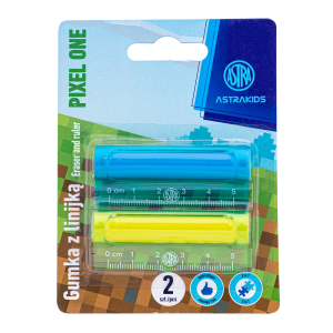 Gumka i linijka 2 w 1  ASTRAKIDS Pixel One - blister 2 szt. 425023904