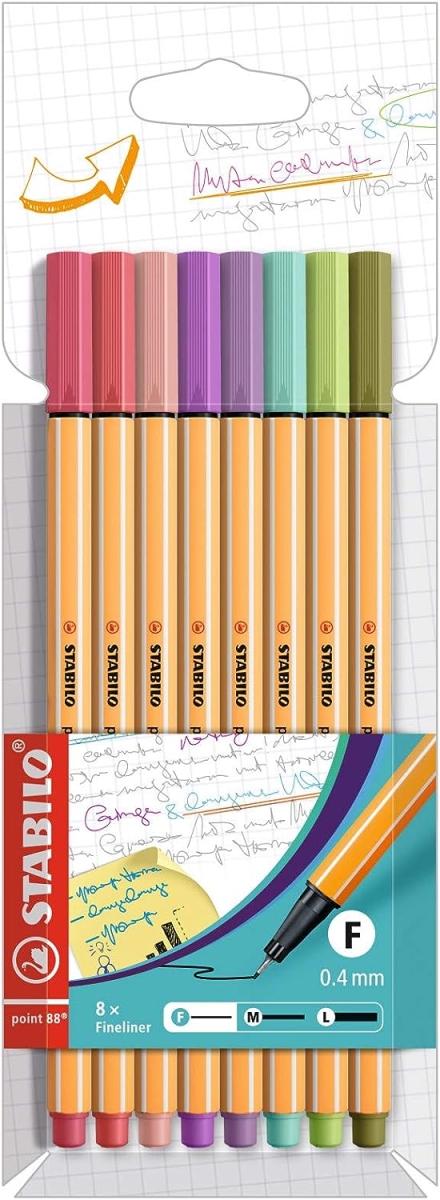 Cienkopis Stabilo Point 88 /Kpl.8szt/ Pastelowe 88/8-04