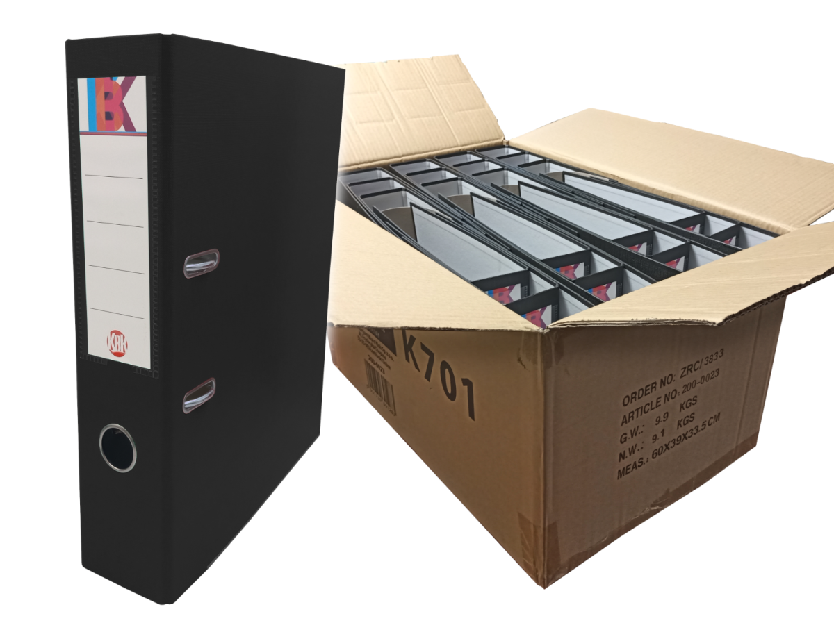Segregator KBK-PBS A4/75mm Czarny 200-0023 KARTON 24 szt