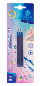 Wkłady wymazywalne niebieskie 0,6 mm ASTRAPEN Oops! UNICORN - 3 szt. blister 209023902