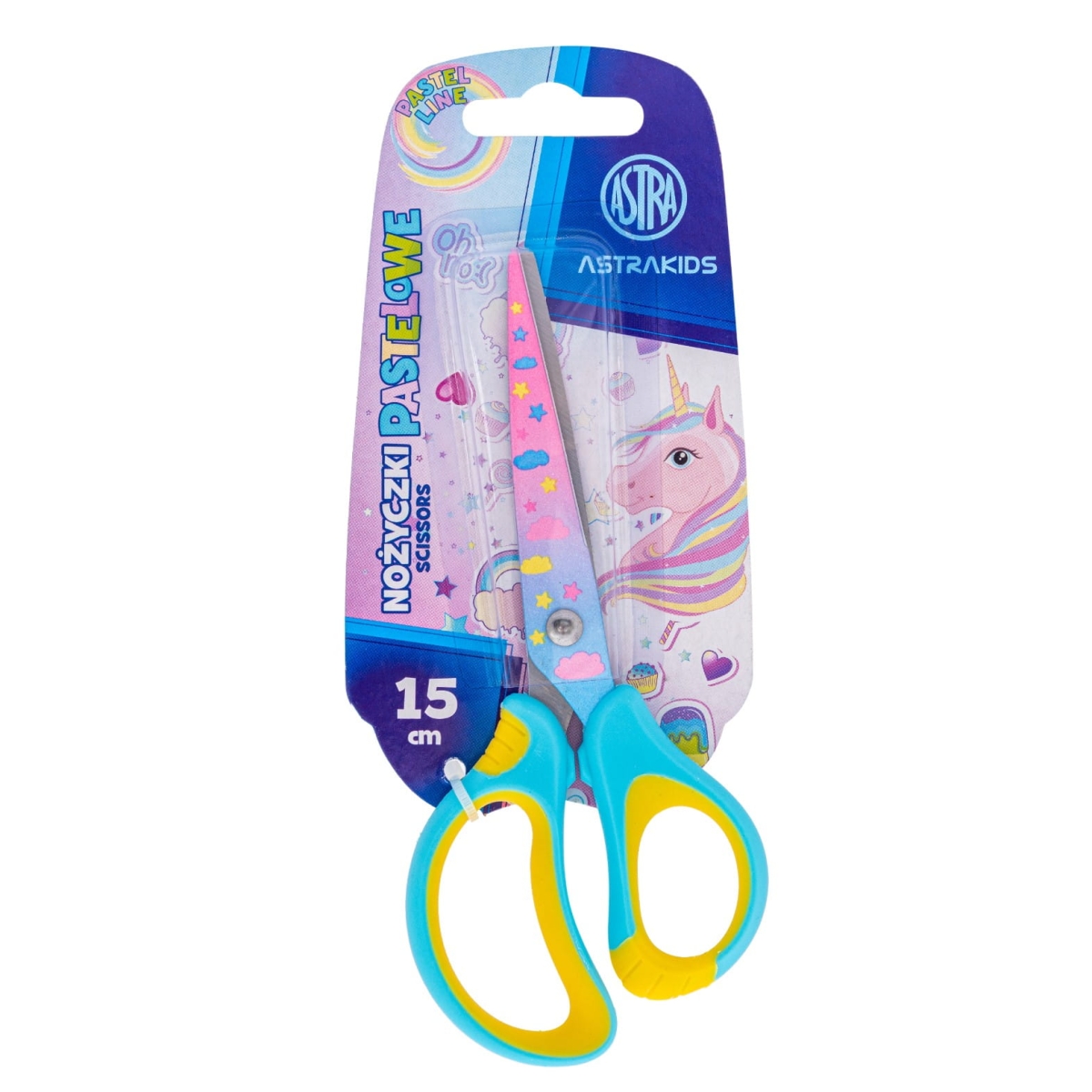 Nożyczki szkolne z ergonomicznym uchwytem 15cm ASTRAKIDS Unicorn 407023905