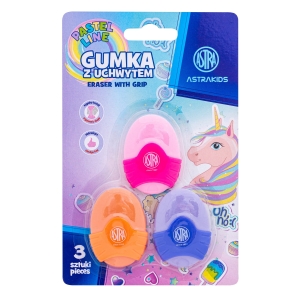 Gumka owalna z uchwytem ASTRAKIDS Unicorn - 3 szt. 403023903