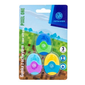 Gumka owalna z uchwytem ASTRAKIDS Pixel One - 3 szt. 403023902