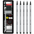 Zestaw Stabilo Creative Tips Cienkopisy+Flamastry Czarne 5el W Kartonie