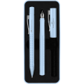 Zestaw Prezentowy Grip 2010 Pióro Wieczne + Długopis Sky Blue Opakowanie Metalowe Faber-Castell 201524 FC