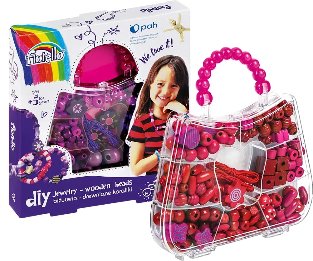 Zestaw Kreatywny Dla Dzieci Fiorello Drewniane Koraliki Bransoletki DIY