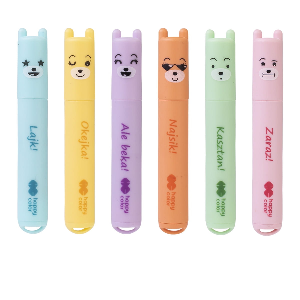Zakreślacze Mini Smile Pastelowe 6 Kolorów Happy Color