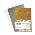 Naklejki Gwiazdki Brokatowe A5 3 Arkusze Srebrny/Złoty/Biały Happy Color