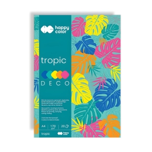 Blok A4 Deco Tropic 20 Arkuszy 5 Kolorów Happy Color 170g/m2